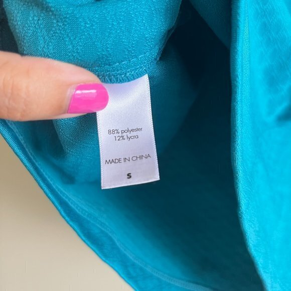 LUCY TEAL SHORT SLEEVE HALF ZIP UP‎ ATHLETIC TOP WOMENS SIZE S ZIPPED POCKETS - Picture 4 of 5